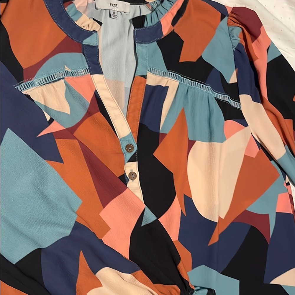 Colorful FATE Geometric Blouse